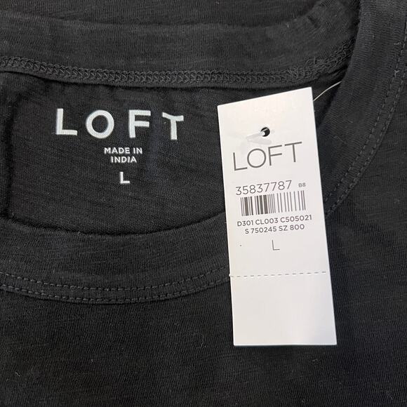 NWT LOFT Black Champagne Let's Get Fizzy Everyday Crew Tee - Picture 8 of 10